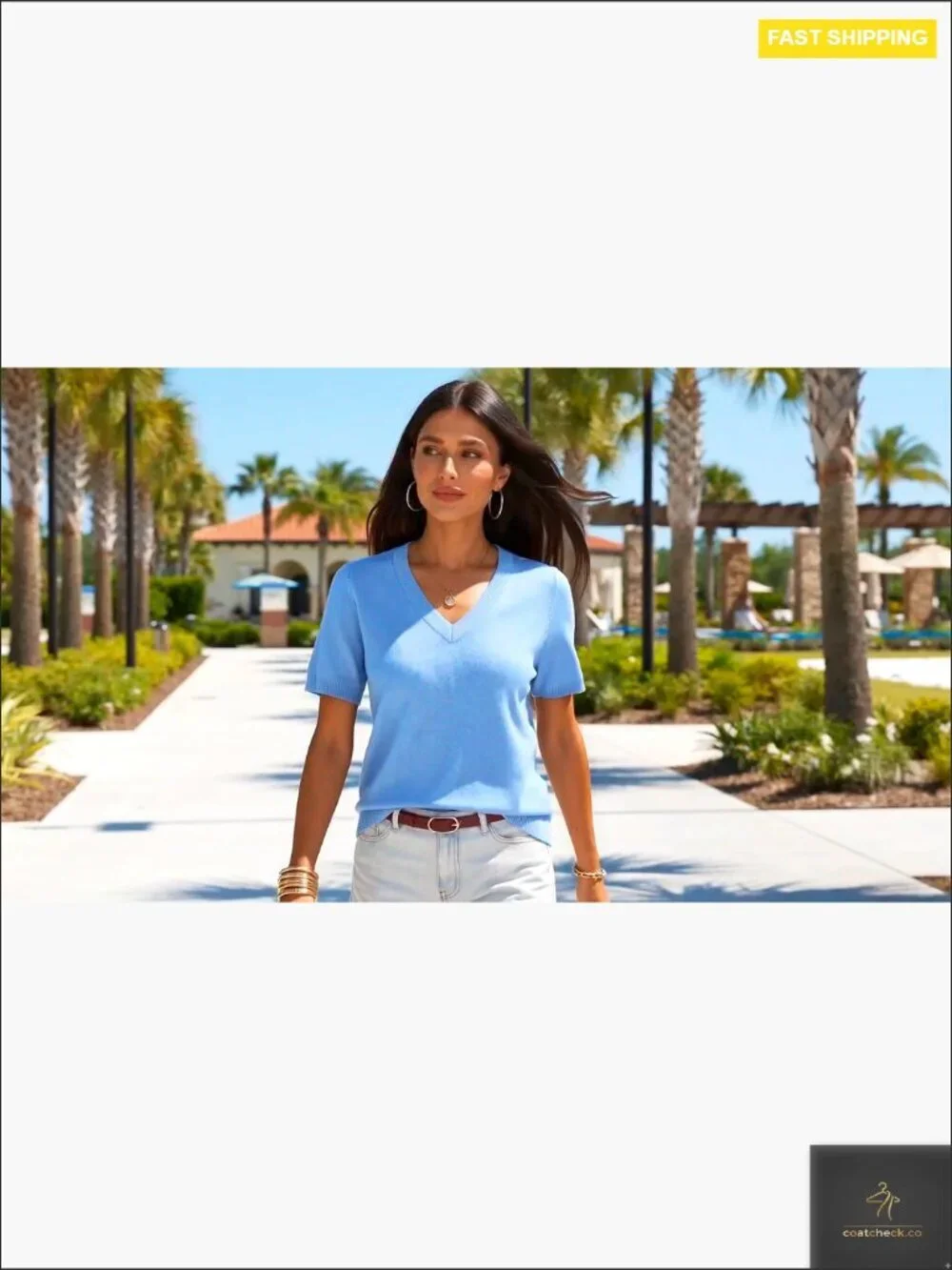 V Neck Short Sleeve Pullover Sweater Lightweight Business Casual Knit Top_7